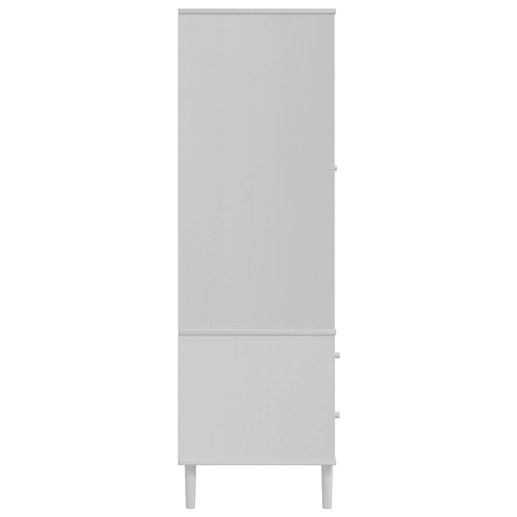 Wardrobe Senja Rattan 90X55X175 Cm Solid Wood Pine brown black white poly rattan