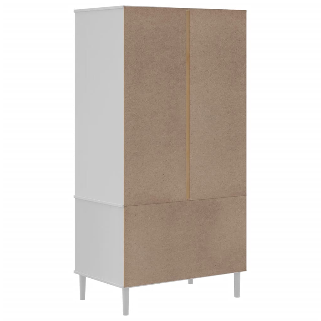 Wardrobe Senja Rattan 90X55X175 Cm Solid Wood Pine brown black white poly rattan
