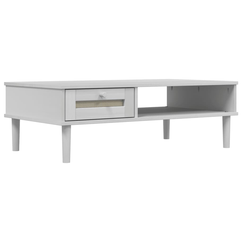 Coffee Table Senja Rattan Look 100X55X33 Cm Solid Wood