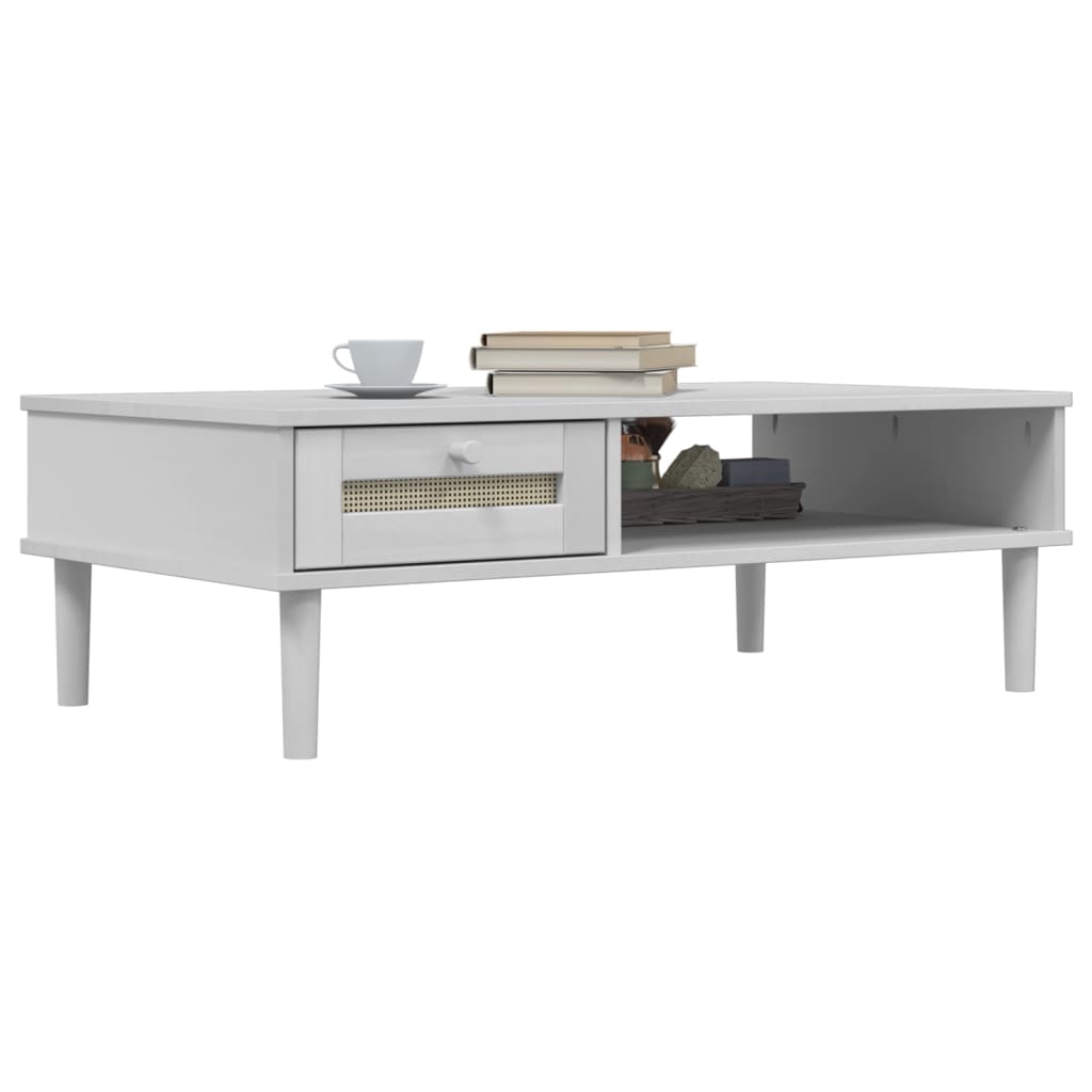 Coffee Table Senja Rattan Look 100X55X33 Cm Solid Wood