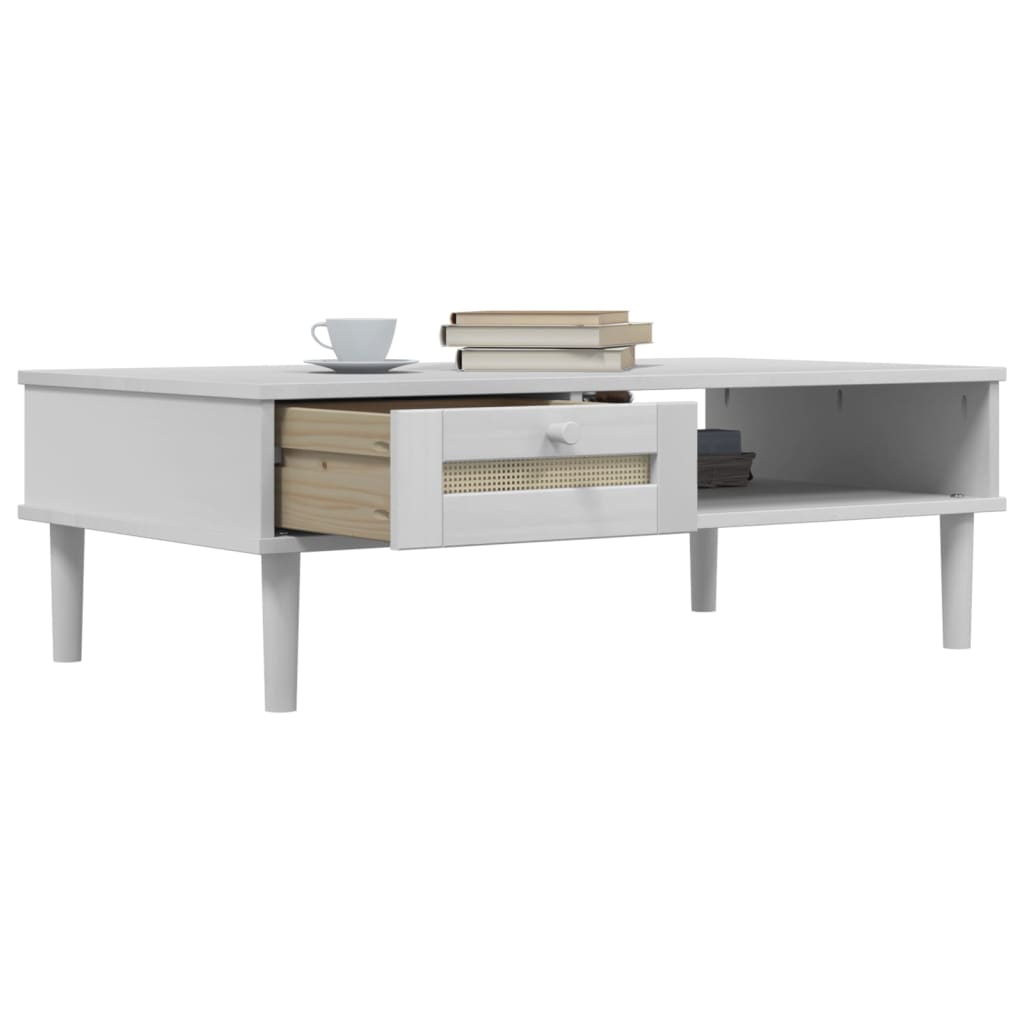 Coffee Table Senja Rattan Look 100X55X33 Cm Solid Wood