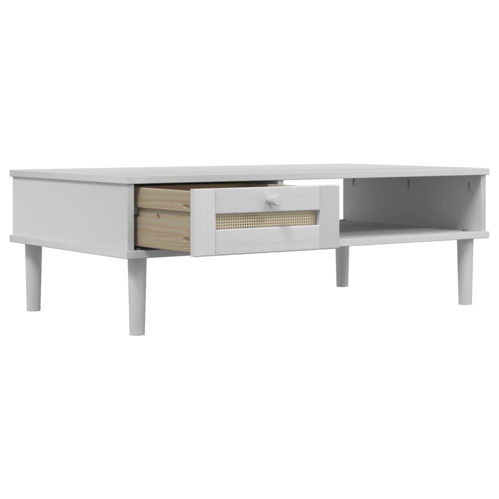 Coffee Table Senja Rattan Look 100X55X33 Cm Solid Wood