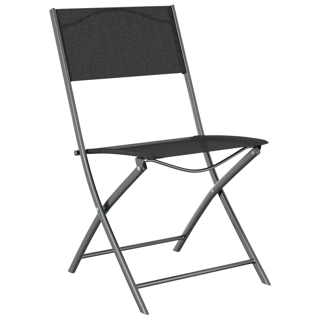 Outdoor Furniture Set 3 Piece Garden Dining Black Steel Patio Table & Chairs 45