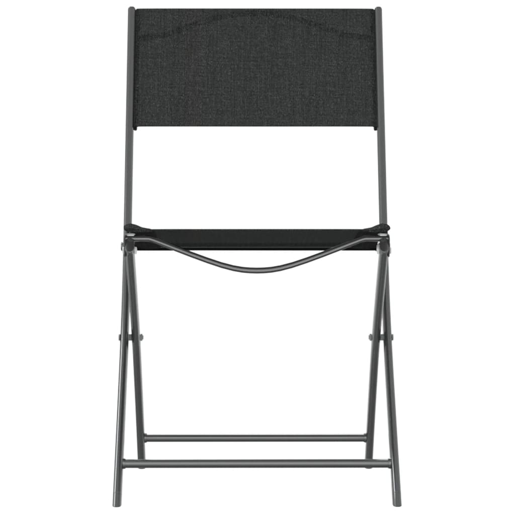 Outdoor Furniture Set 3 Piece Garden Dining Black Steel Patio Table & Chairs 45