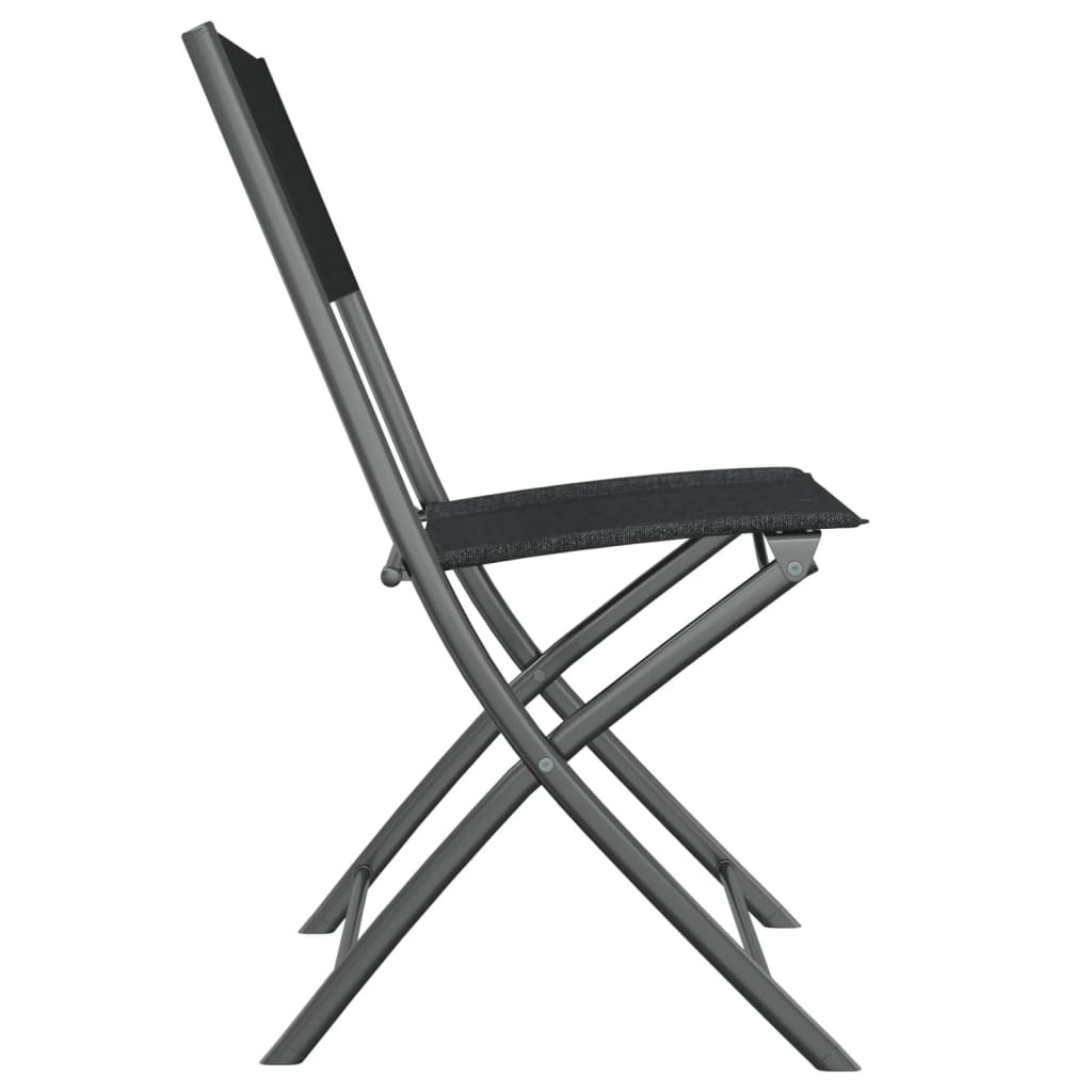 Outdoor Furniture Set 3 Piece Garden Dining Black Steel Patio Table & Chairs 45
