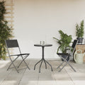 Outdoor Furniture Set 3 Piece Garden Dining Black Steel Patio Table & Chairs 45