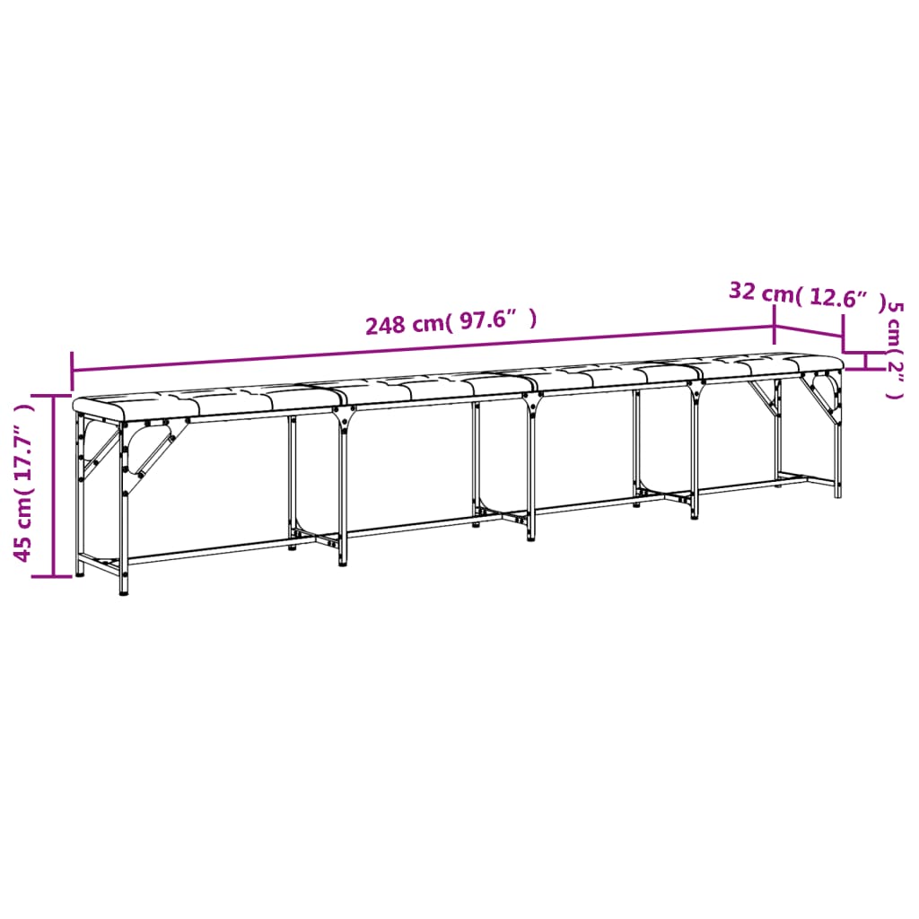 Dining Bench Steel And Fabric