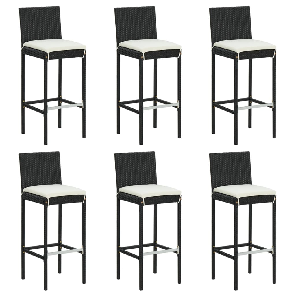 7 Piece Garden Bar Set With Cushions Poly Rattan