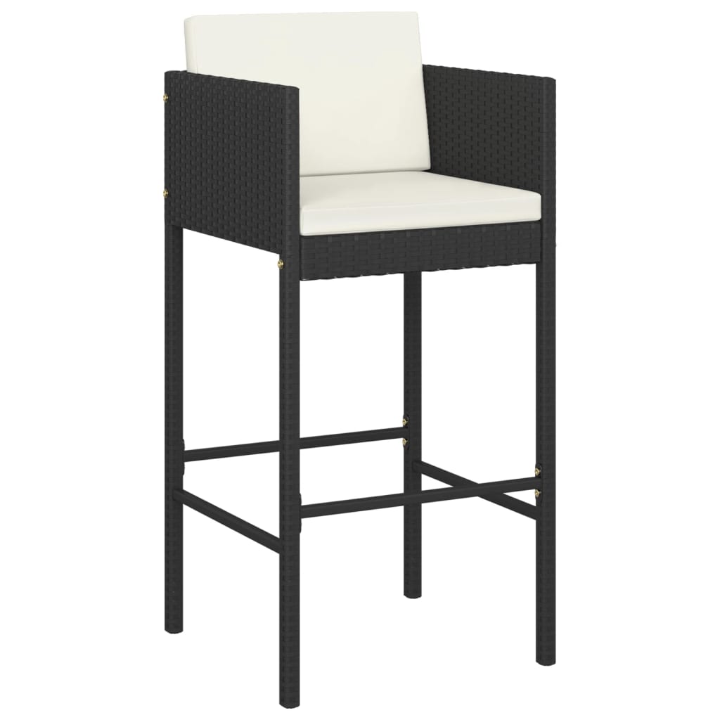 5 Piece Garden Bar Set With Cushions Poly Rattan