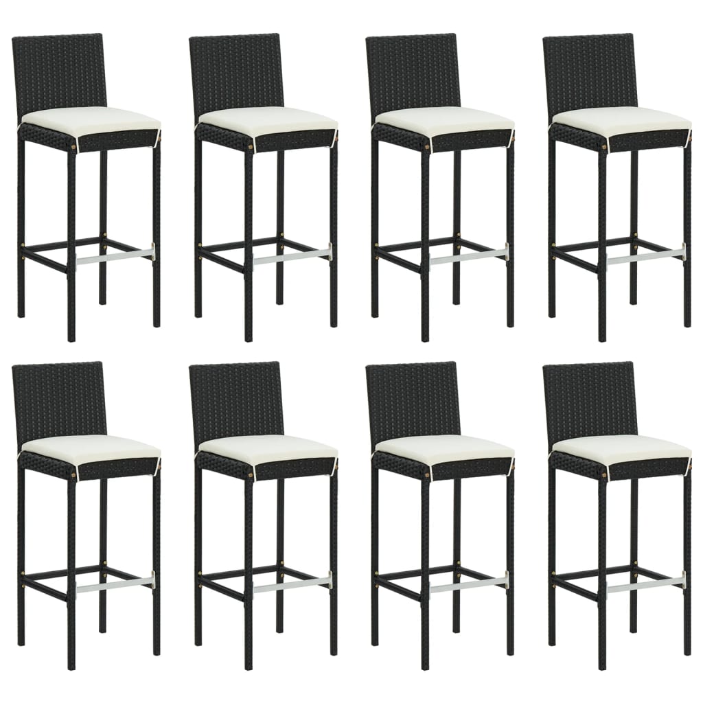 9 Piece Garden Bar Set With Cushions Poly Rattan