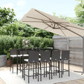 9 Piece Garden Bar Set With Cushions Poly Rattan