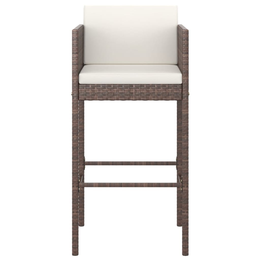 7 Piece Garden Bar Set With Cushions Poly Rattan