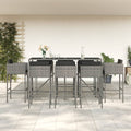 7 Piece Garden Bar Set With Cushions Poly Rattan