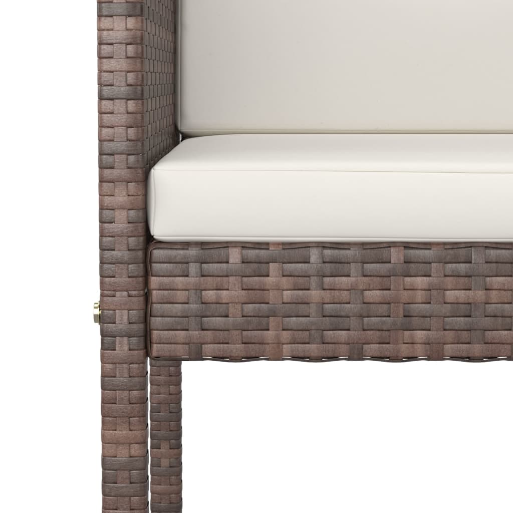 Outdoor Furniture Set Garden Bar Brown Rattan Patio Table 4 Chairs Cushions grey