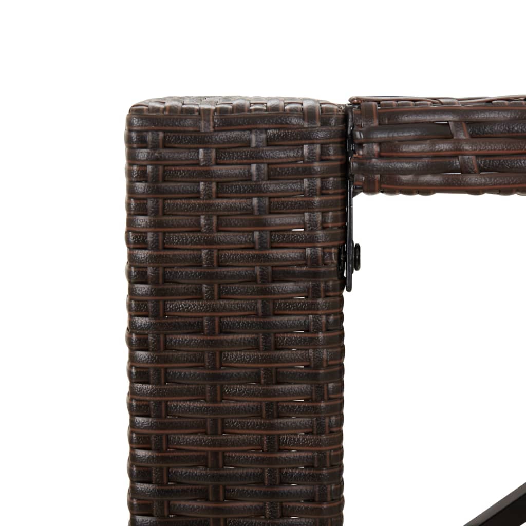 Outdoor Furniture Set Garden Bar Brown Rattan Patio Table 4 Chairs Cushions grey