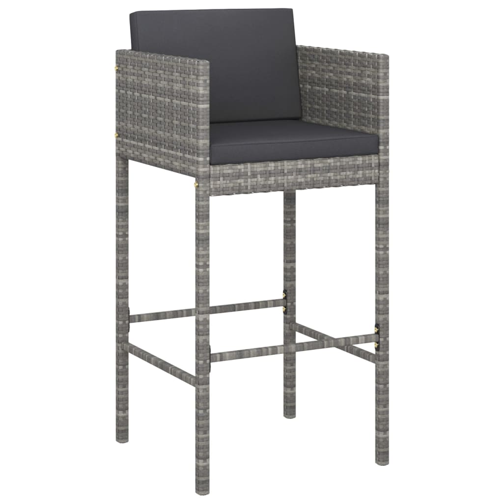 5 Piece Garden Bar Set With Cushions Poly Rattan 1