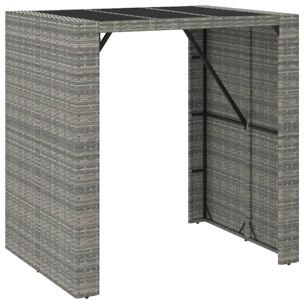 5 Piece Garden Bar Set With Cushions Poly Rattan 1
