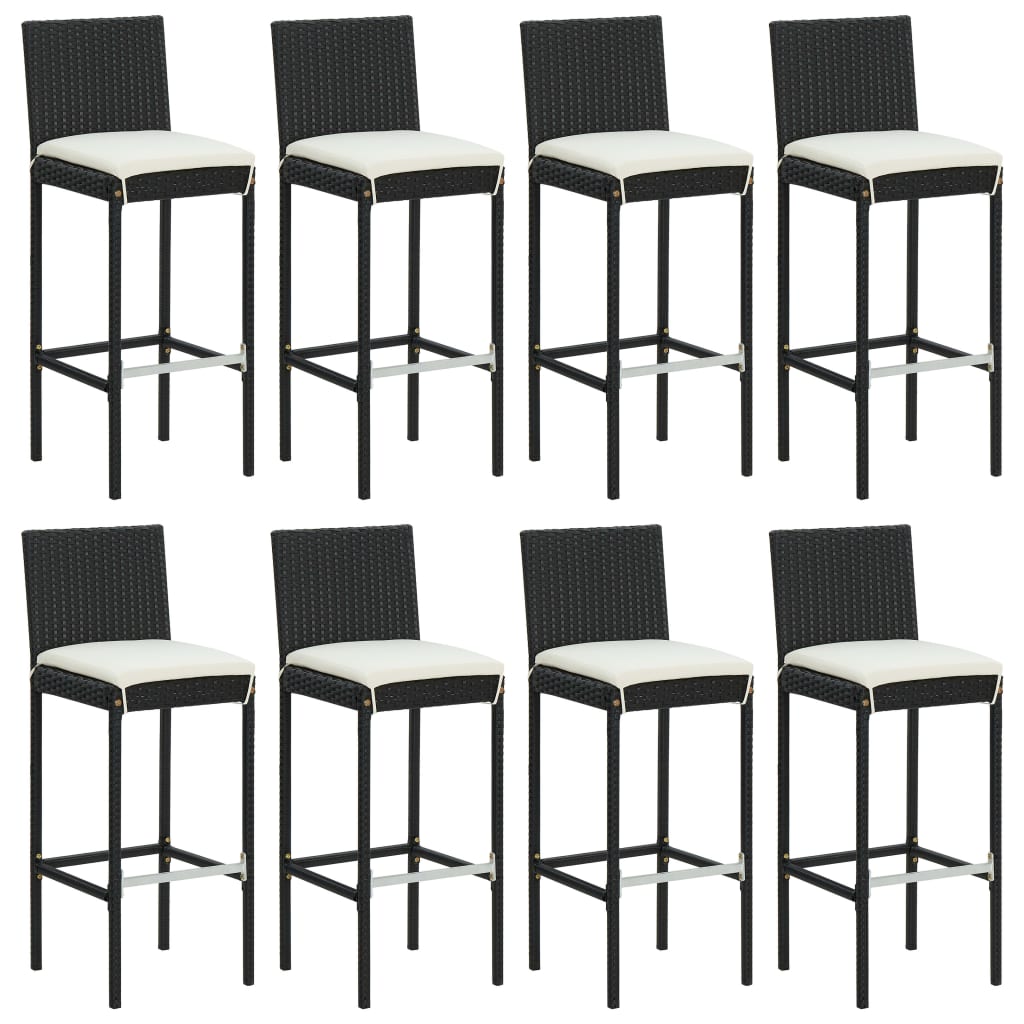 9 Piece Garden Bar Set With Cushions Poly Rattan