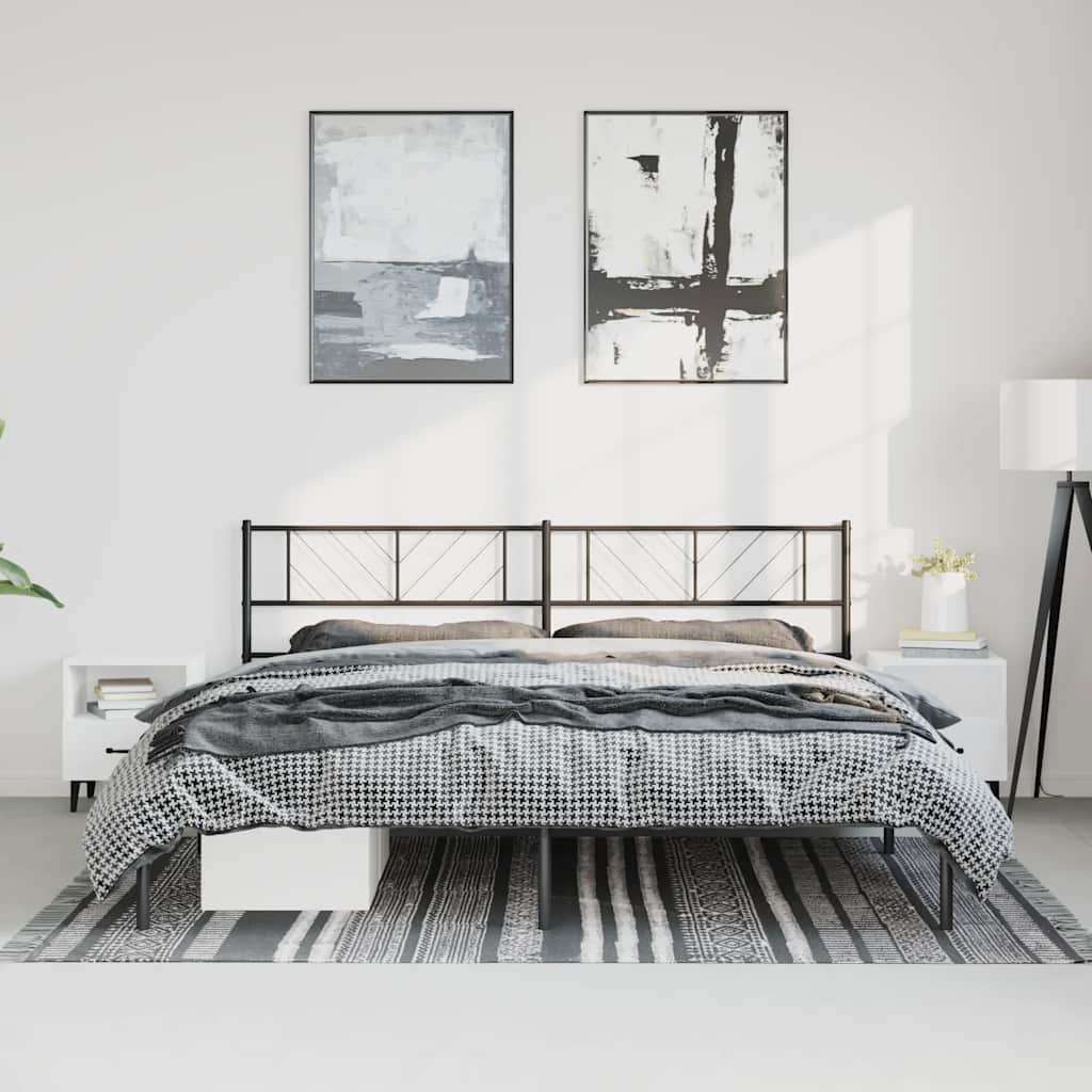 Metal Bed Frame Without Mattress With Footboard 140X200Cm