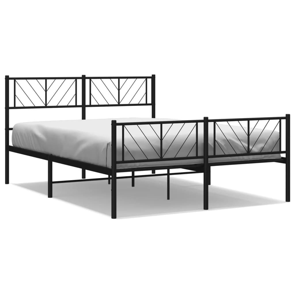 Metal Bed Frame Without Mattress With Footboard 140X200Cm