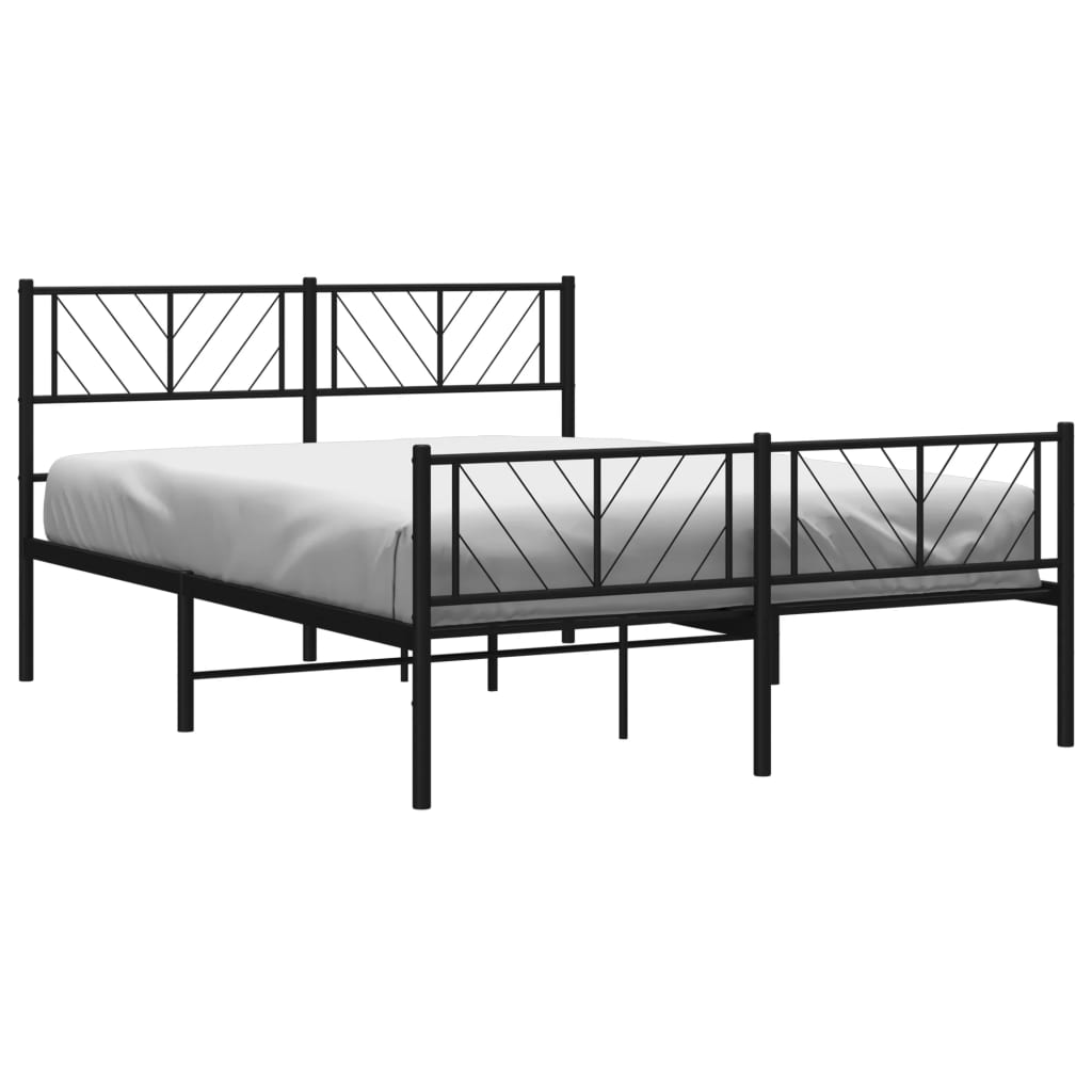 Metal Bed Frame Without Mattress With Footboard 140X200Cm