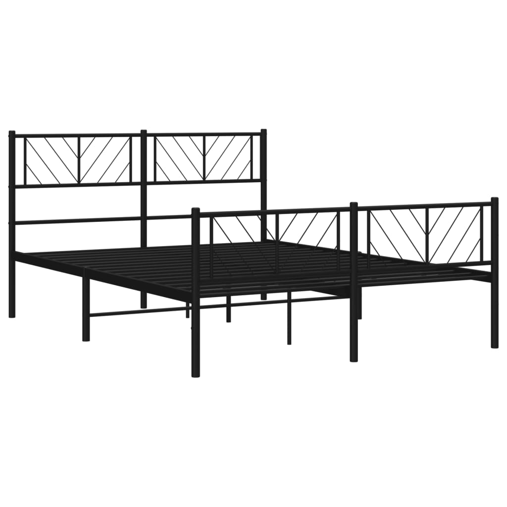 Metal Bed Frame Without Mattress With Footboard 140X200Cm