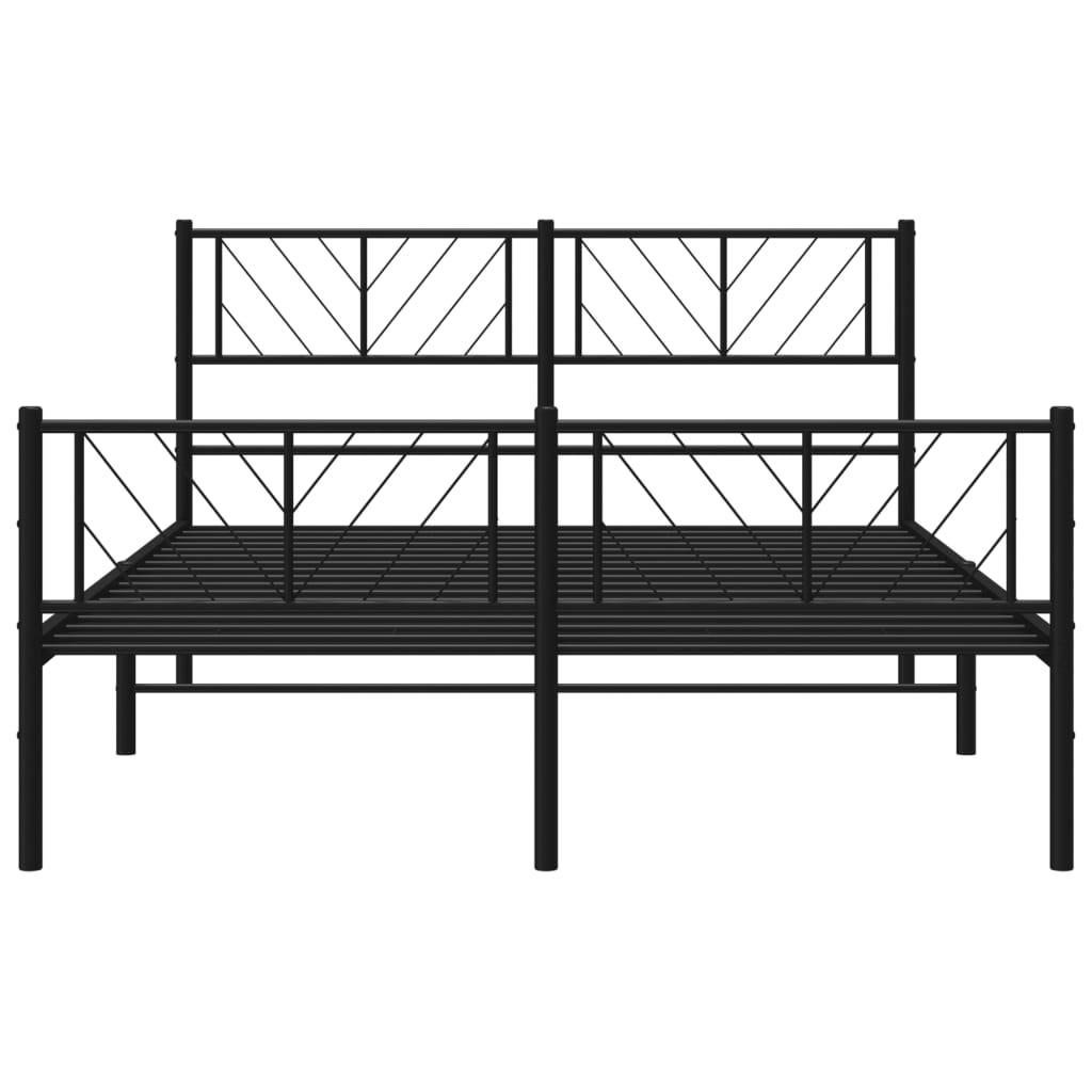 Metal Bed Frame Without Mattress With Footboard 140X200Cm