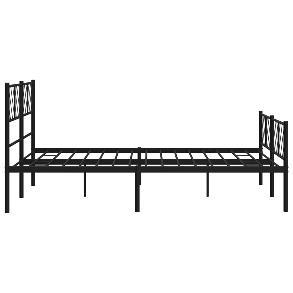 Metal Bed Frame Without Mattress With Footboard 140X200Cm