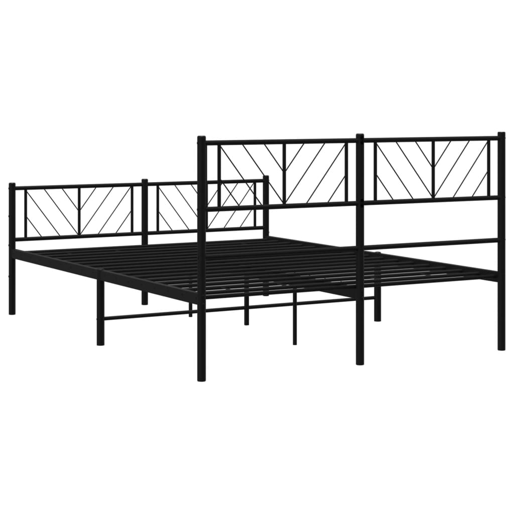 Metal Bed Frame Without Mattress With Footboard 140X200Cm
