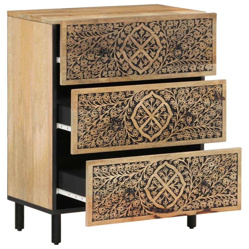 Side Cabinets 3 Pcs 60X33X75 Cm Solid Wood Mango
