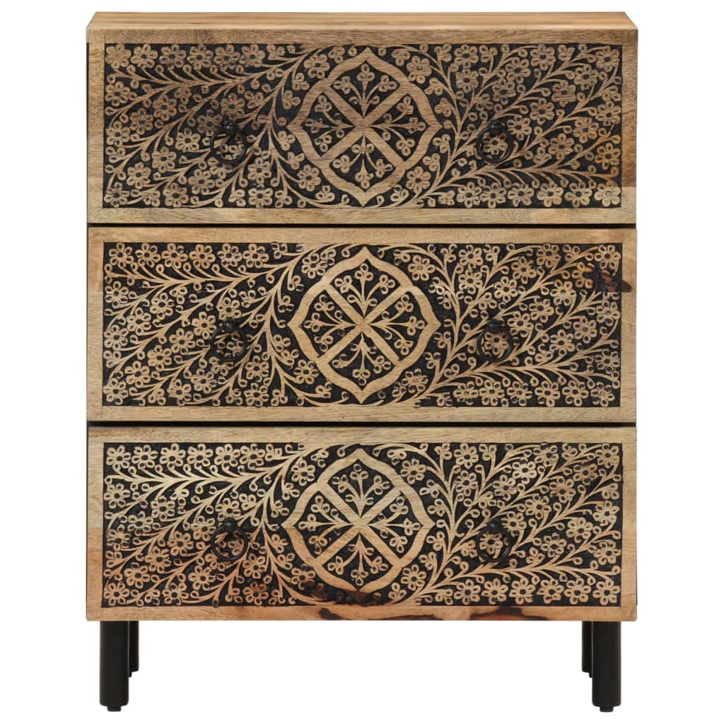 Side Cabinets 3 Pcs 60X33X75 Cm Solid Wood Mango