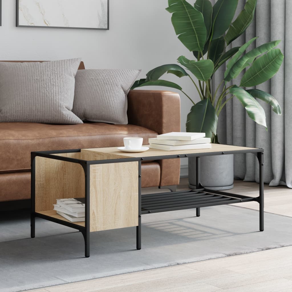 Coffee Table With Rack 100X51X40 Cm Engineered Wood