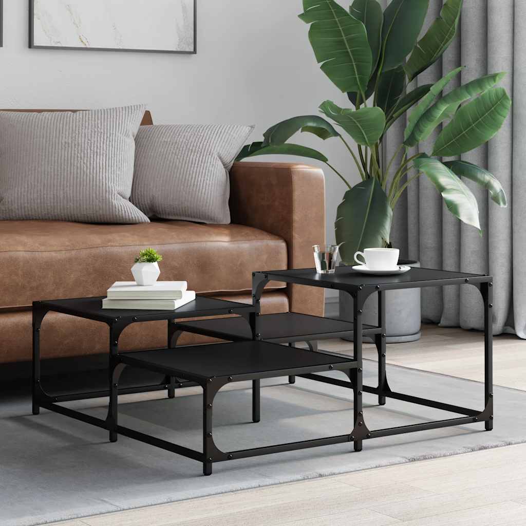 Coffee Table Engineered Wood Black Smoked Oak Sonoma Oak Brown Oak Grey Sonoma 6
