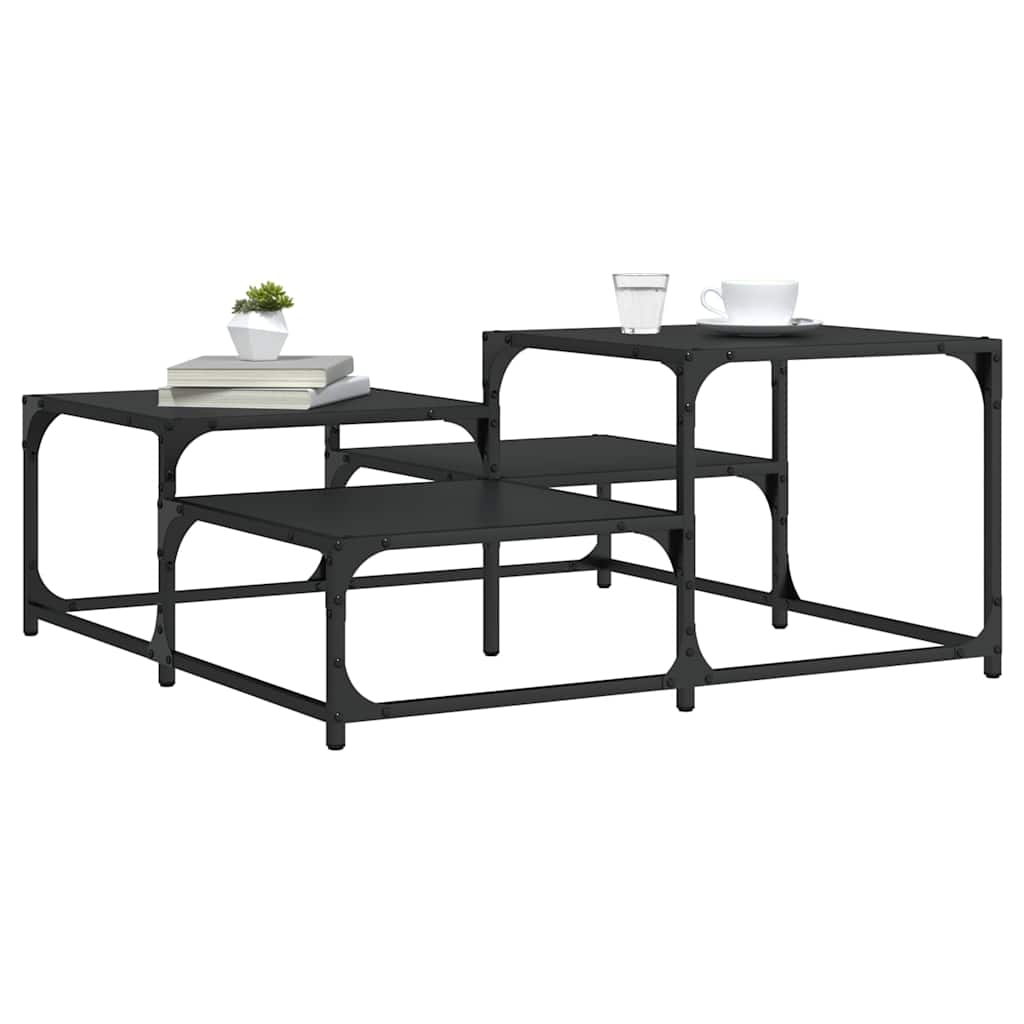 Coffee Table Engineered Wood Black Smoked Oak Sonoma Oak Brown Oak Grey Sonoma 6