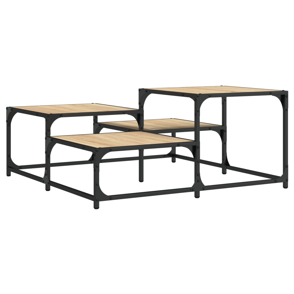 Coffee Table Engineered Wood Black Smoked Oak Sonoma Oak Brown Oak Grey Sonoma 6
