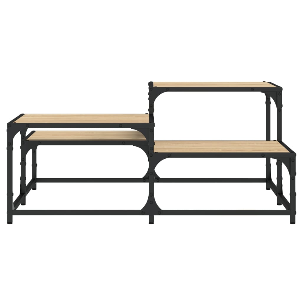 Coffee Table Engineered Wood Black Smoked Oak Sonoma Oak Brown Oak Grey Sonoma 6