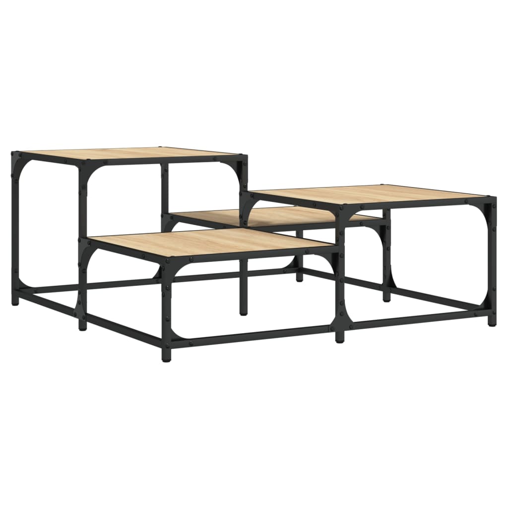 Coffee Table Engineered Wood Black Smoked Oak Sonoma Oak Brown Oak Grey Sonoma 6