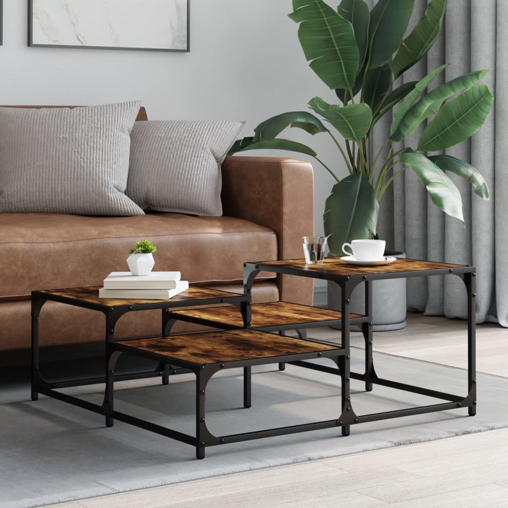 Coffee Table Engineered Wood Black Smoked Oak Sonoma Oak Brown Oak Grey Sonoma 6