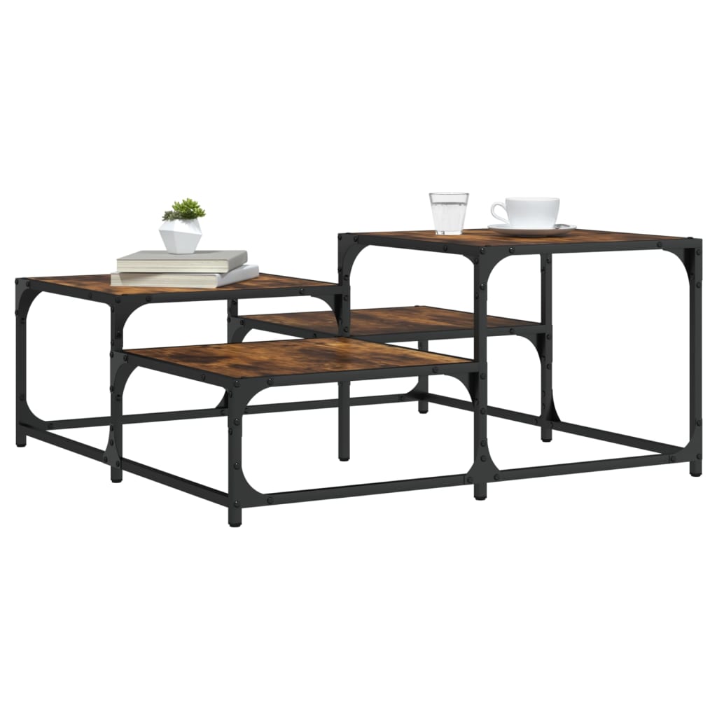 Coffee Table Engineered Wood Black Smoked Oak Sonoma Oak Brown Oak Grey Sonoma 6
