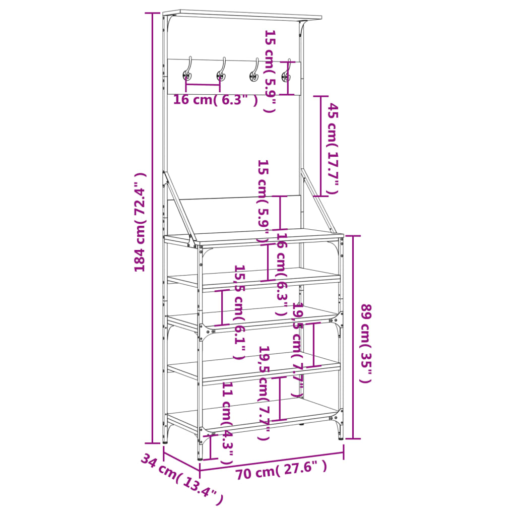 Clothes Rack With Shoe Storage