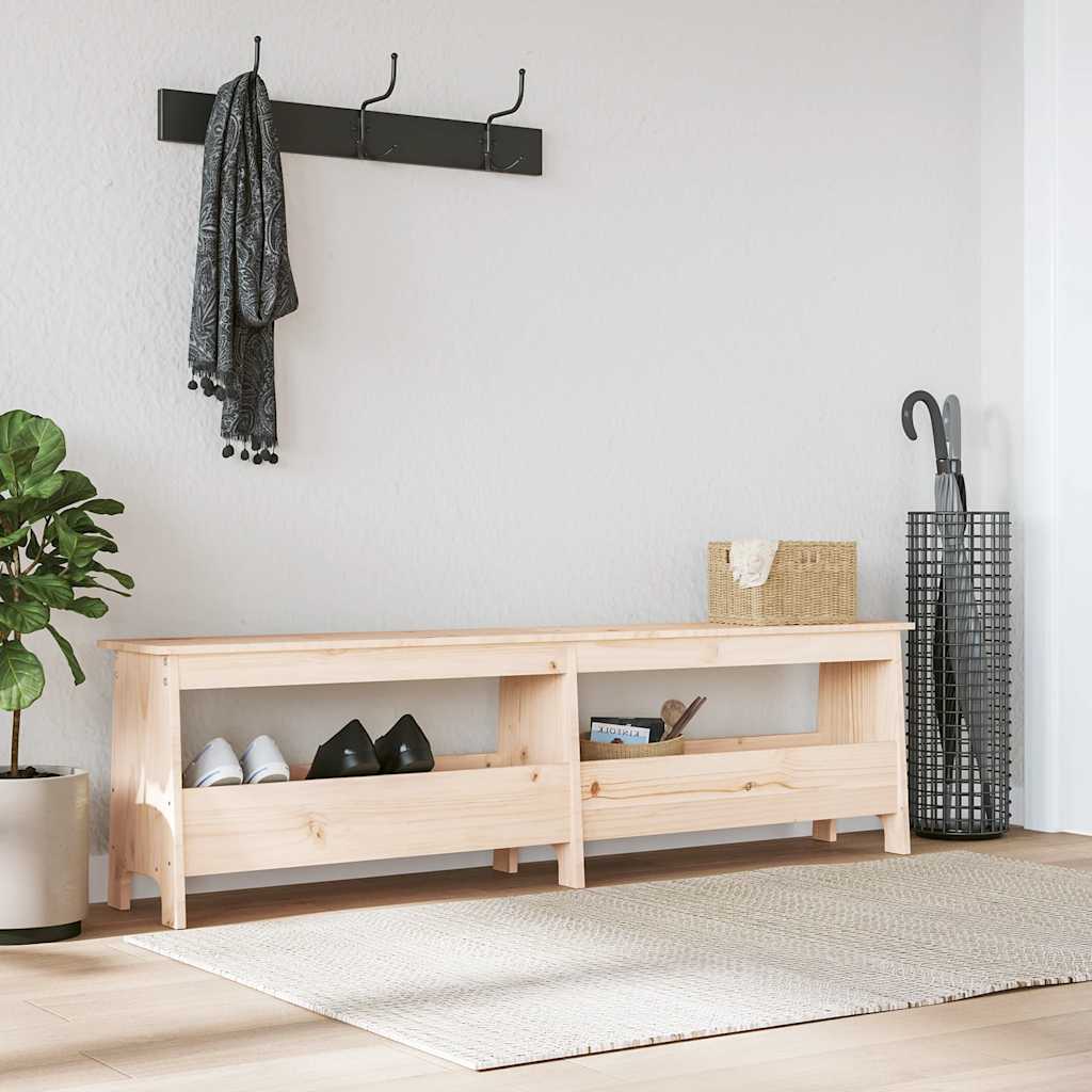 Storage & Entryway Benches Hall Bench Solid Wood Pine white brown natural 100 cm