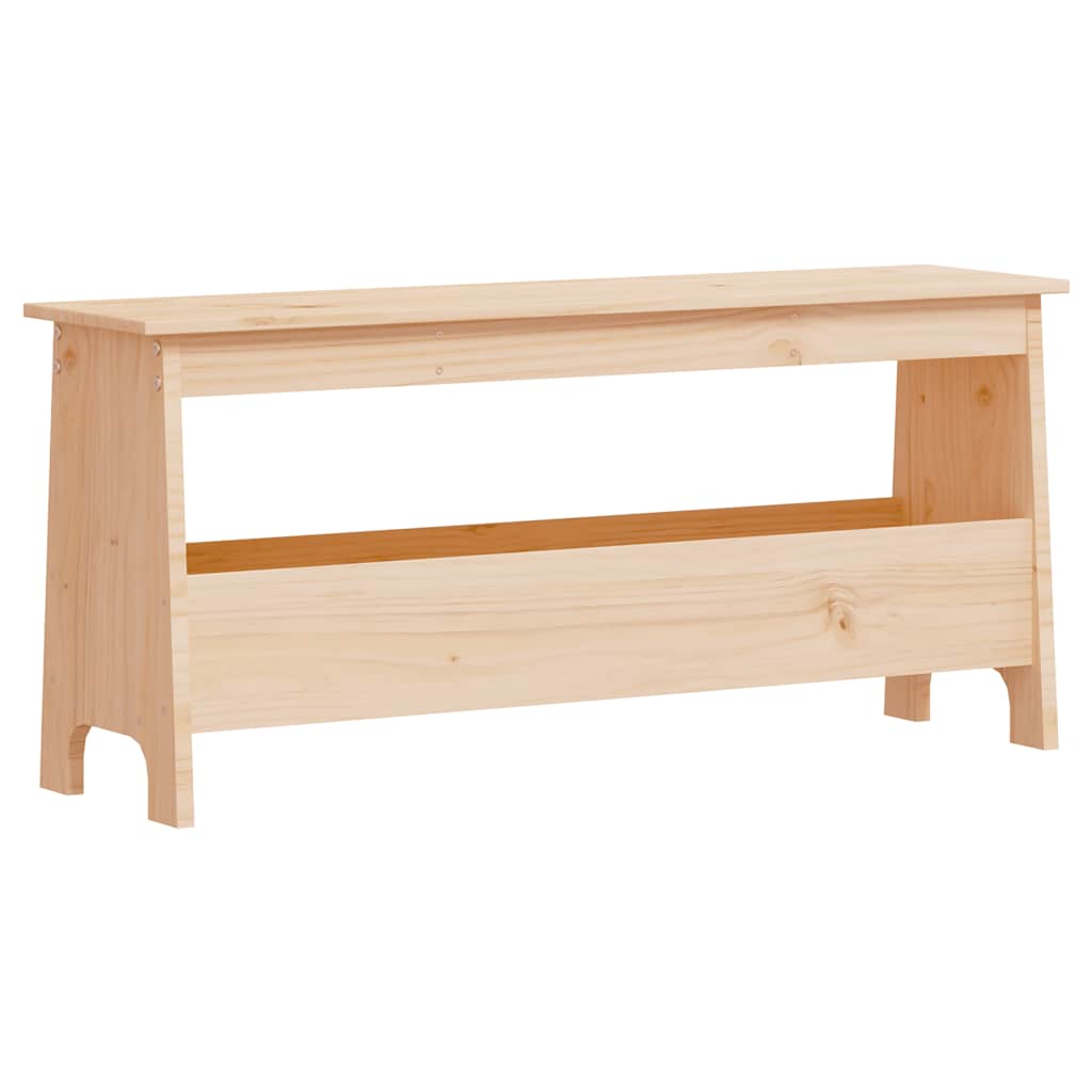 Storage & Entryway Benches Hall Bench Solid Wood Pine white brown natural 100 cm