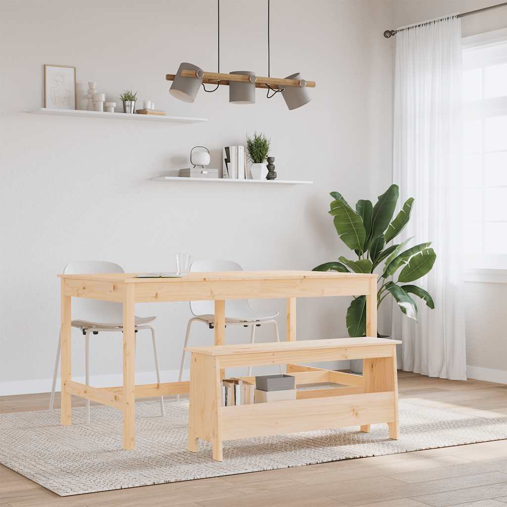 Storage & Entryway Benches Hall Bench Solid Wood Pine white brown natural 100 cm