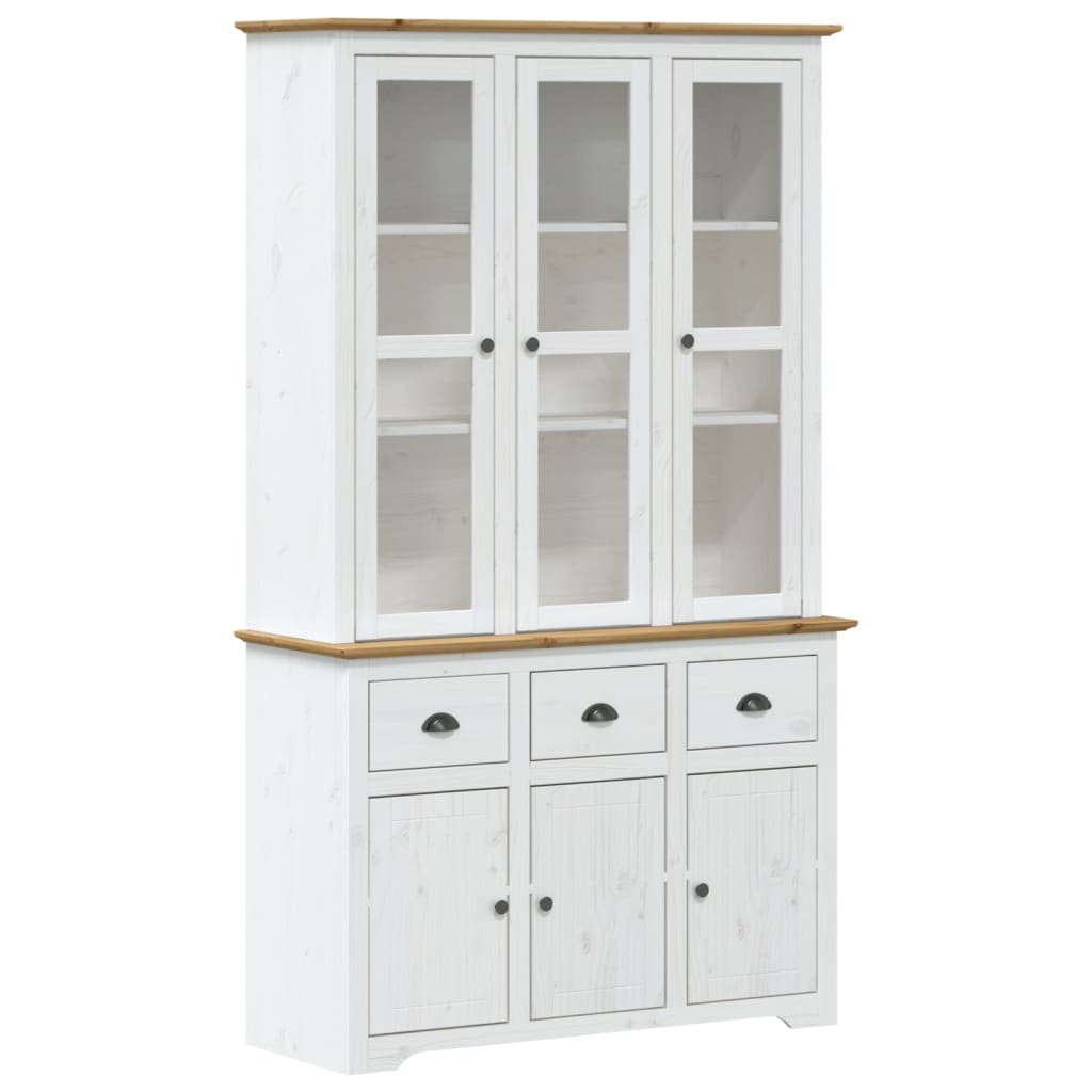 Highborad "Bodo" White And 115.5X43X200.5Cm Solid Wood Pine