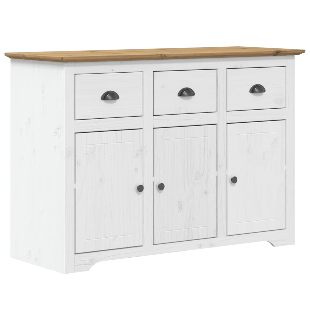 Highborad "Bodo" White And 115.5X43X200.5Cm Solid Wood Pine
