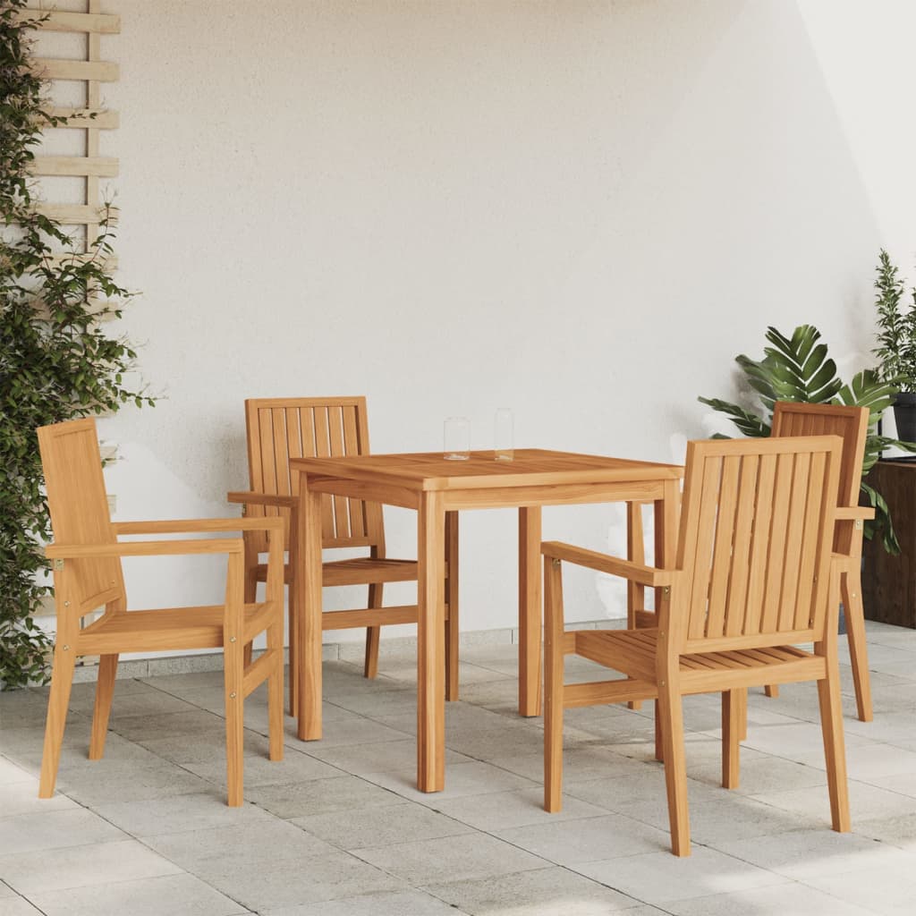 Stackable Garden Chairs 6 Pcs 56.5X57.5X91 Cm Solid Wood Teak