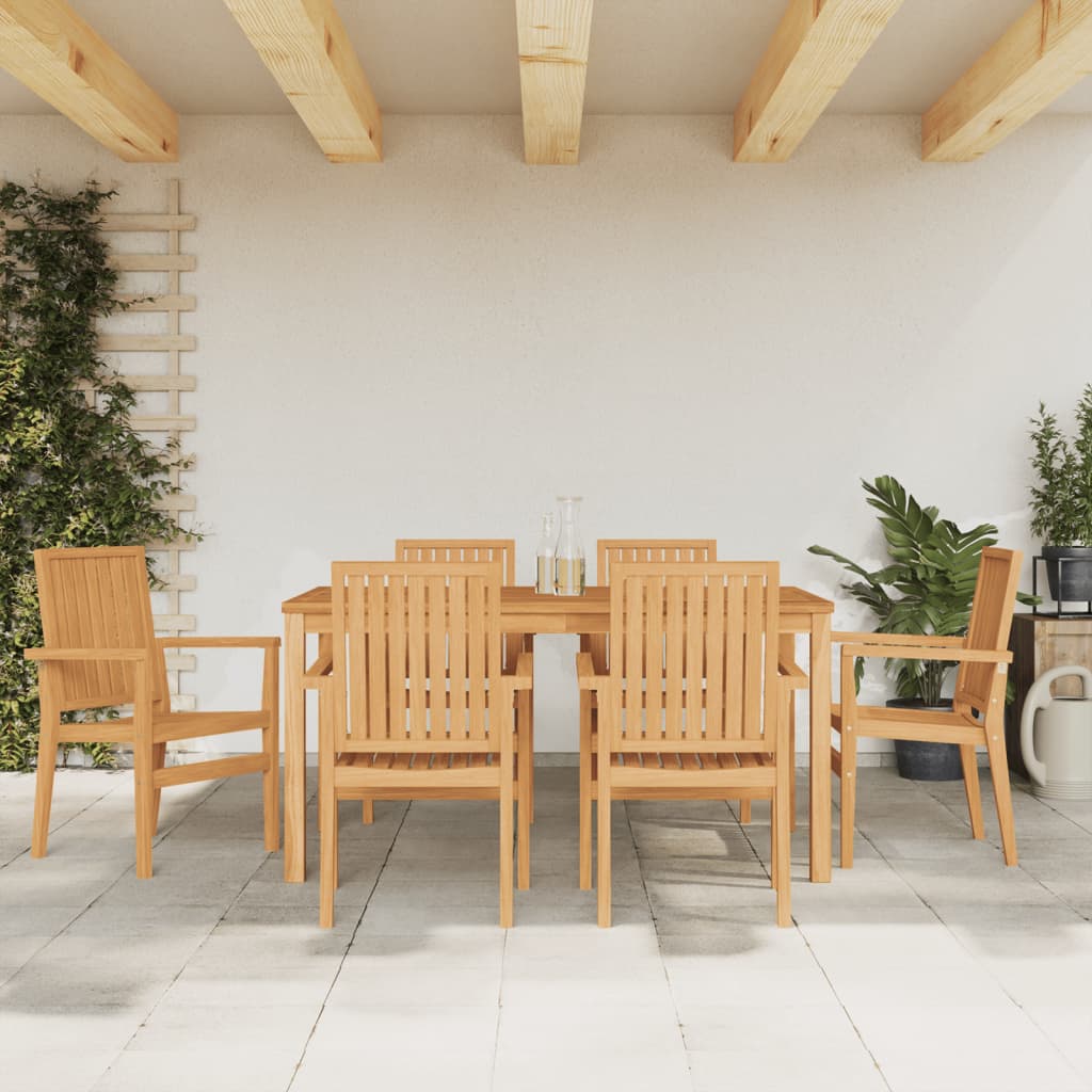 Stackable Garden Chairs 6 Pcs 56.5X57.5X91 Cm Solid Wood Teak