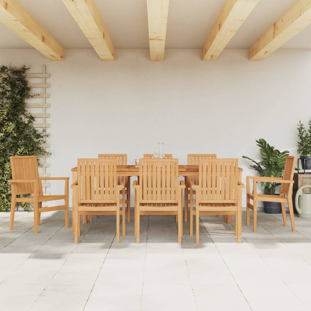 Stackable Garden Chairs 6 Pcs 56.5X57.5X91 Cm Solid Wood Teak
