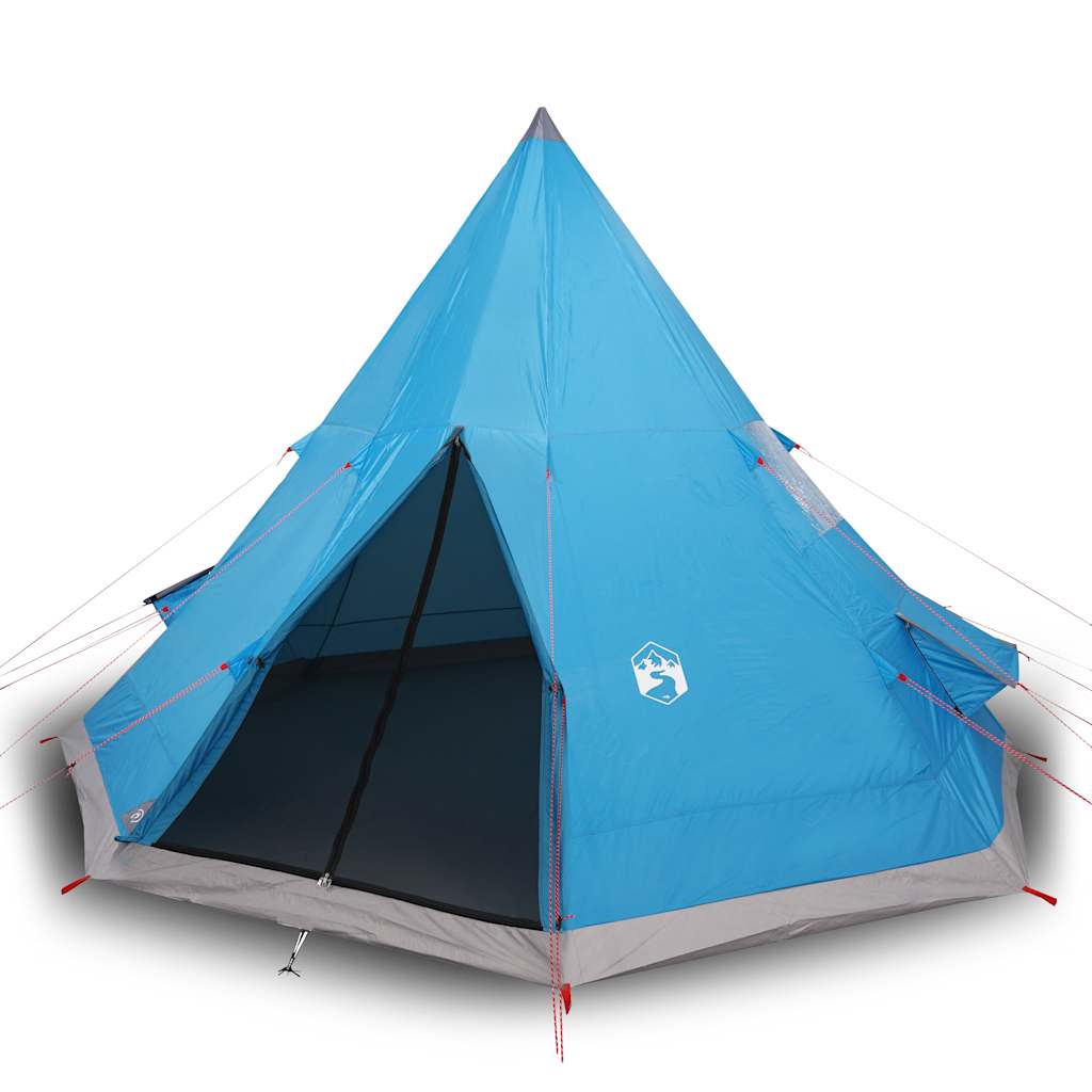 Tents 4 Person Camping Tent Waterproof Tipi Teepee Large 367Cm Blue Carry Bag 36