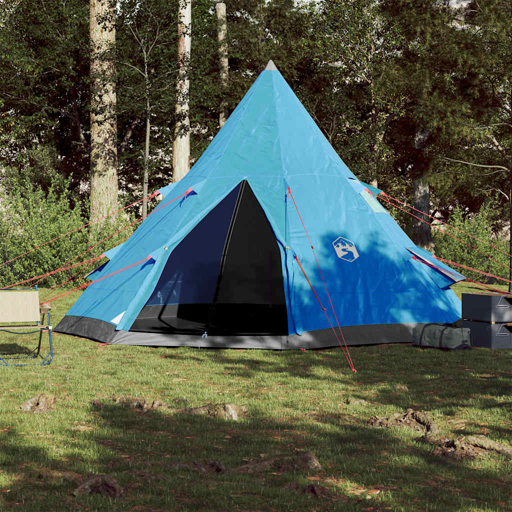 Tents 4 Person Camping Tent Waterproof Tipi Teepee Large 367Cm Blue Carry Bag 36